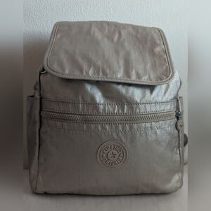 Kipling  Backpack Travel Carry On Metallic Taupe Unisex Women's Men Medium